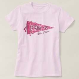 Op maat gemaakte Pre-K-schoolwimpel Onderwijsassis T-shirt