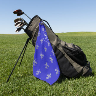 Op maat gemaakte preppy koningsblauwe Fleur de Lis Golfhanddoek