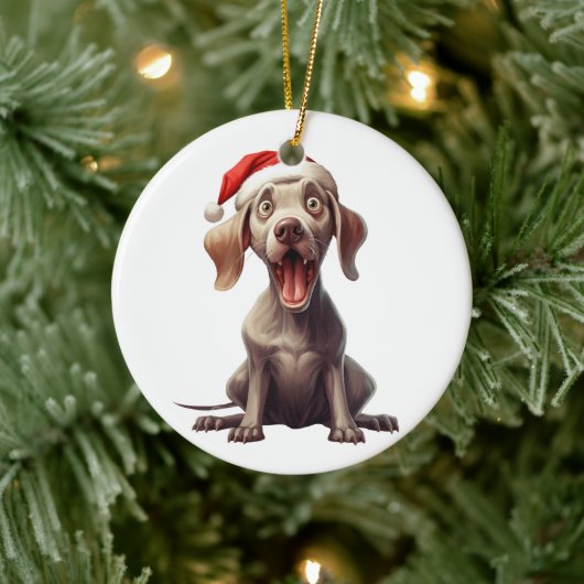 Op maat gemaakte pret Weimaraner hond Keramisch Ornament (Boom)