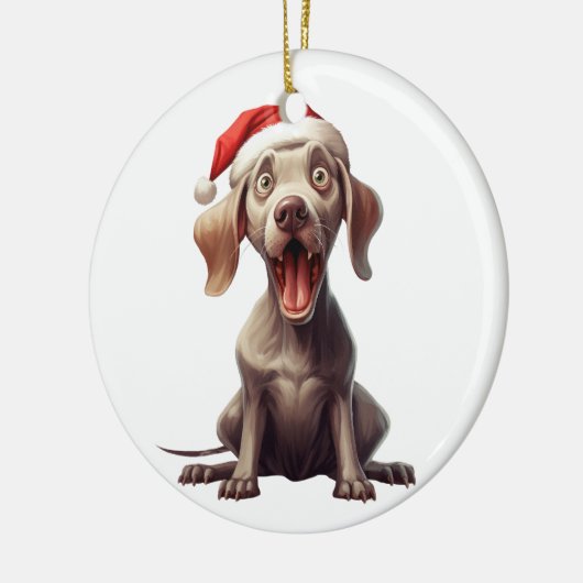 Op maat gemaakte pret Weimaraner hond Keramisch Ornament (Links)