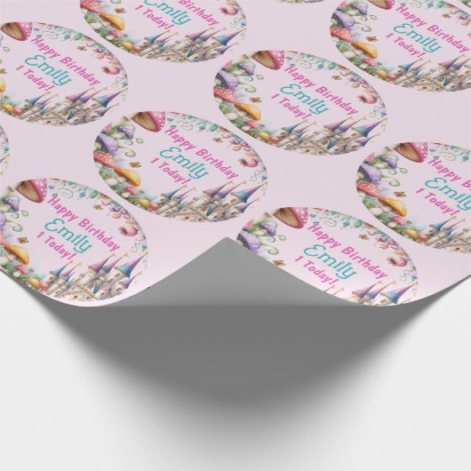 Op maat gemaakte prinses fee dochters verjaardag f cadeaupapier