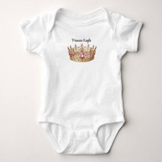 Op maat gemaakte prinsessen tiara baby romper (Voorkant)