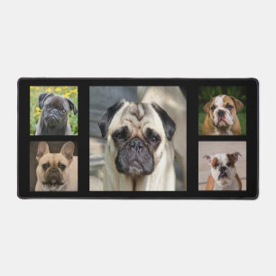 Op maat gemaakte Pug en Bulldog-hondenfoto's op zw Bureaumat