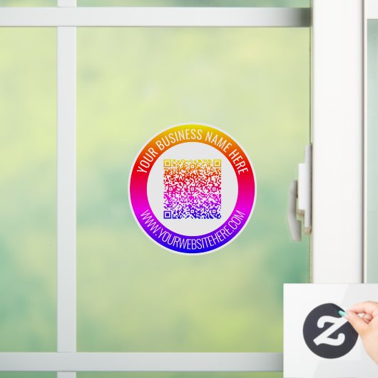 Op maat gemaakte QR-code en tekst Uw bedrijfsraams Raamsticker (Huis)