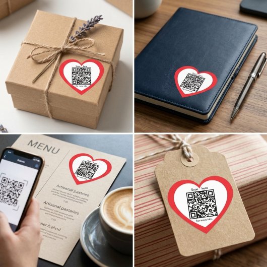 Op maat gemaakte QR-code sticker in de vorm van ee