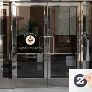 Op maat gemaakte raamfolie voor koffiezaak – geper raamsticker