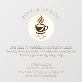 Op maat gemaakte raamfolie voor koffiezaak – geper raamsticker