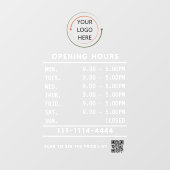 Op maat gemaakte raamsticker met bedrijfsopeningst (Vel)