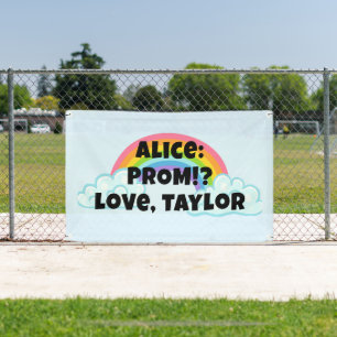 Op maat gemaakte regenboog Prom voorstel banner