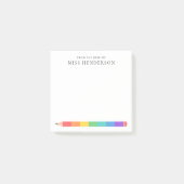 Op Maat Gemaakte Regenboogpotlood voor Docenten Post-it® Notes (Voorkant)