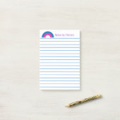 Op maat gemaakte regenboogvlag voor biseksuele tro post-it® notes (Op bureau)