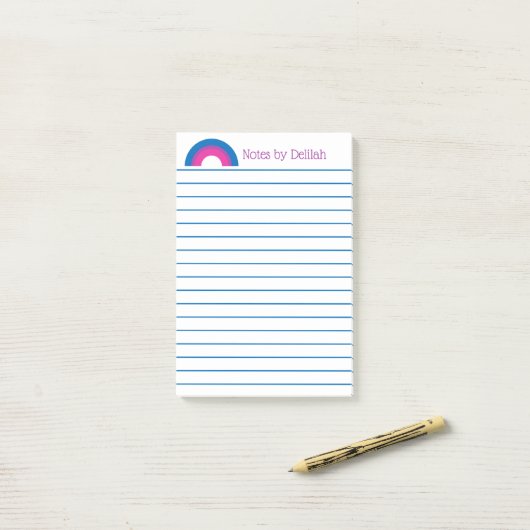 Op maat gemaakte regenboogvlag voor biseksuele tro post-it® notes (Op bureau)