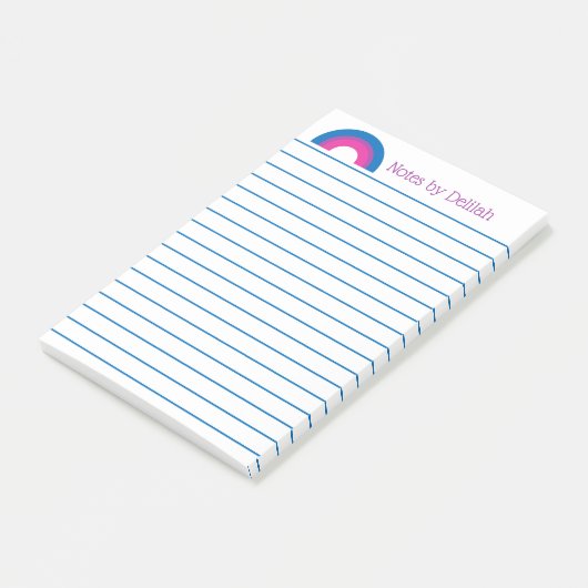 Op maat gemaakte regenboogvlag voor biseksuele tro post-it® notes (Schuin)