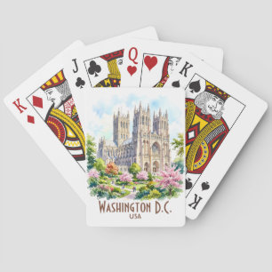 Op maat gemaakte religieuze aquarel van de kathedr pokerkaarten