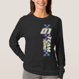 Op maat gemaakte Retro 90s Race Team Nummer T-shir T-shirt