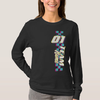 Op maat gemaakte Retro 90s Race Team Nummer T-shir T-shirt