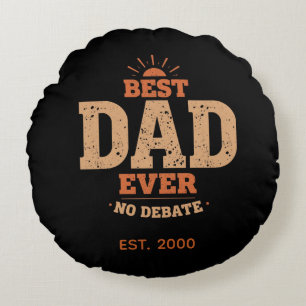 Op maat gemaakte Retro Beste Papa Ooit Worpkussen Rond Kussen