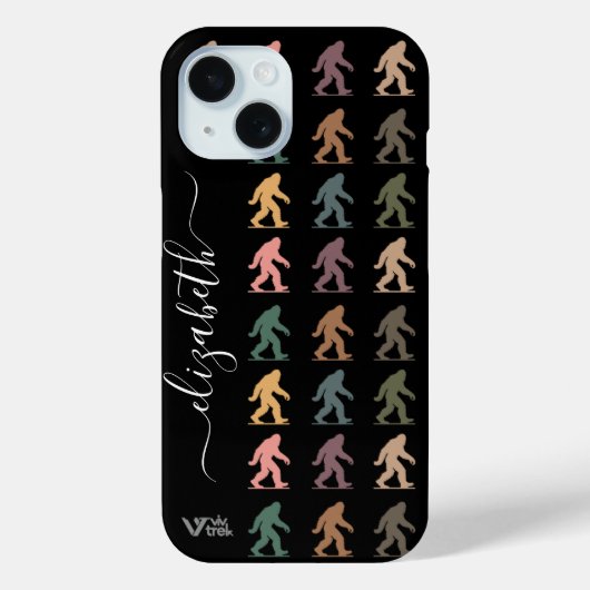 Op maat gemaakte retro Bigfoot bos kunst persoonli Case-Mate iPhone Case (Achterkant)