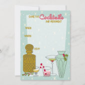 Op maat gemaakte retro feestelijke cocktailparty u kaart (Voorkant)