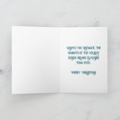 Op maat gemaakte Retro Kerstmis Rood Turquoise Rui Feestdagen Kaart (Binnen)