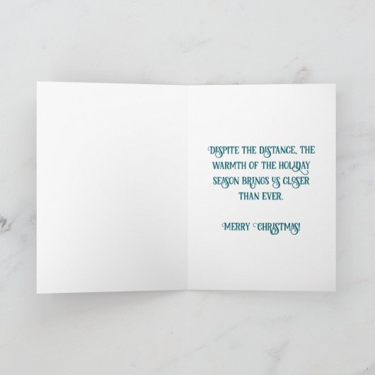 Op maat gemaakte Retro Kerstmis Rood Turquoise Rui Feestdagen Kaart (Binnen)