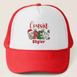 Op maat gemaakte Retro Neef Crew Kerst Doodle T-sh Trucker Pet