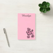Op maat gemaakte Retro Roze Franse Poodle Post-it Post-it® Notes (Kantoor)