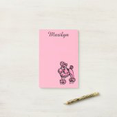Op maat gemaakte Retro Roze Franse Poodle Post-it Post-it® Notes (Op bureau)