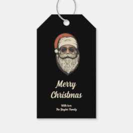 Op maat gemaakte retro vintage zonnebril Kerstman  Cadeaulabel