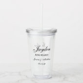 Op maat gemaakte Ring Bearer-script Acryl Drinkbeker (Voorkant)
