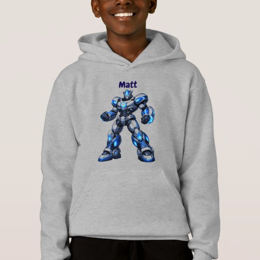 Op maat gemaakte robotkids-verjaardags hoodie cade (Voorkant)