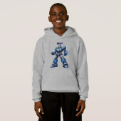 Op maat gemaakte robotkids-verjaardags hoodie cade (Voorkant volledig)