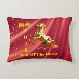 Op maat gemaakte rode en gouden feestelijke Chines Accent Kussen