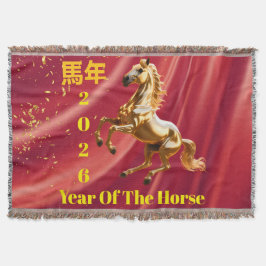 Op maat gemaakte rode en gouden feestelijke Chines Deken