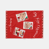 Op maat gemaakte rode fleece dekens M'n Eerste Ker (Voorkant (Horizontaal))