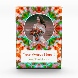 Op maat gemaakte rode groene kerstster bruiloft pa fotoblokken