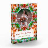 Op maat gemaakte rode groene kerstster bruiloft pa fotoblokken (Links)