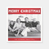Op maat gemaakte rode Kerstmis foto servetten van  (Voorkant)