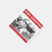 Op maat gemaakte rode Kerstmis foto servetten van  (Hoek)