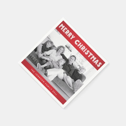 Op maat gemaakte rode Kerstmis foto servetten van  (Hoek)
