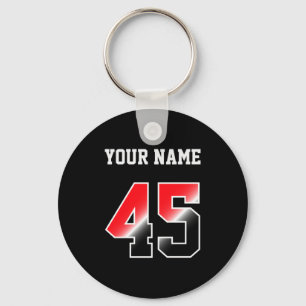Op maat gemaakte rode nummer 45 gepersonaliseerde sleutelhanger