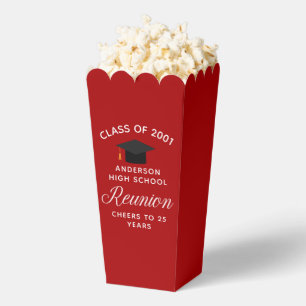 Op maat gemaakte rode popcorn doos voor middelbare bedankdoosjes