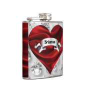 Op maat gemaakte rode rozen vrouwen drank vinyl om heupfles (Rechts)