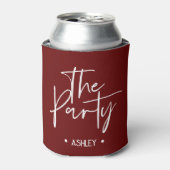 Op maat gemaakte rode “The Party” Can Cooler – Bac (Blikje Voorkant)