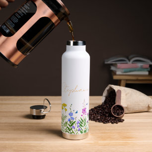 Op Maat Gemaakte Rodelandbloem RVS Koffie Thermosk Waterfles