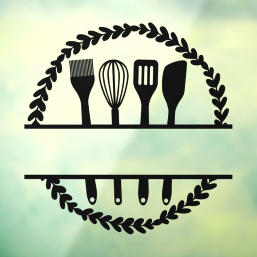 Op maat gemaakte ronde blad keuken split frame raamsticker (Vel 3)