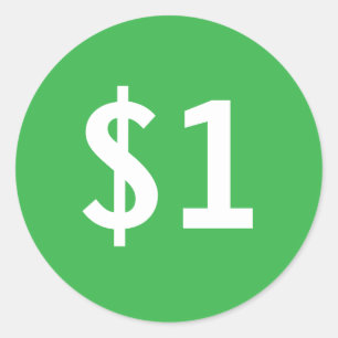 Op maat gemaakte ronde dollar verkoopprijs sticker