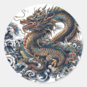 Op maat gemaakte ronde Dragon Stickers (Voorkant)