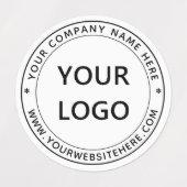 Op maat gemaakte ronde labels met bedrijfslogo en (Design 1)