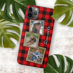 Op maat gemaakte rood-zwarte Buffalo-houthakkersru Case-Mate iPhone Case